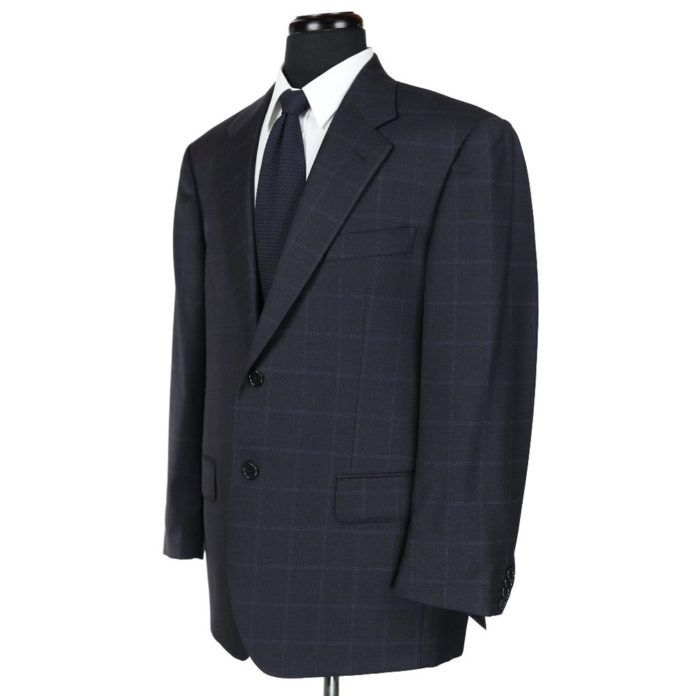 Gianluca Isaia Napoli Wool Suit Blue Windowpane - Picture 3 of 14